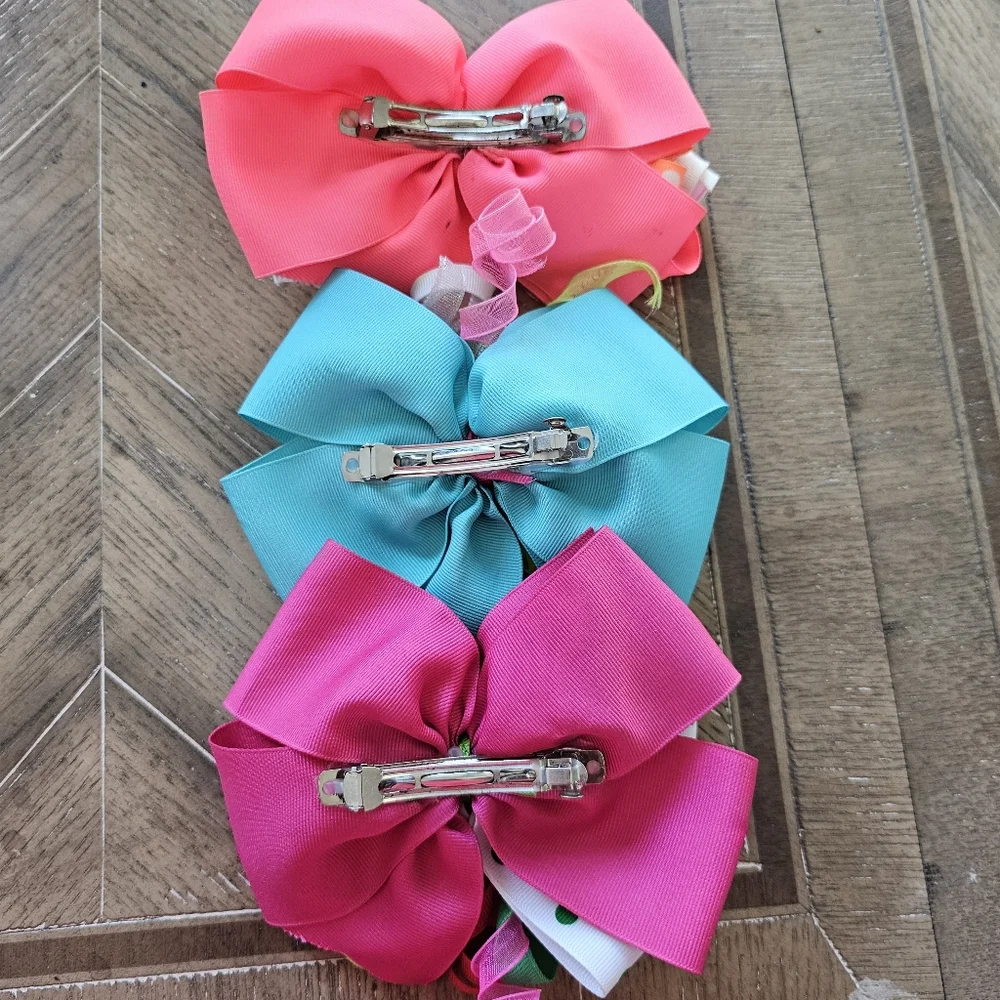 Hairbows Loopy Or Corker Style Neon Colors Set Of Three Bows